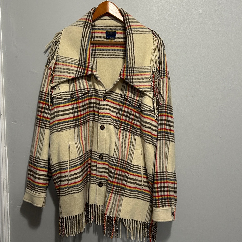 Polo by Ralph Lauren Cream Plaid Trench Coat